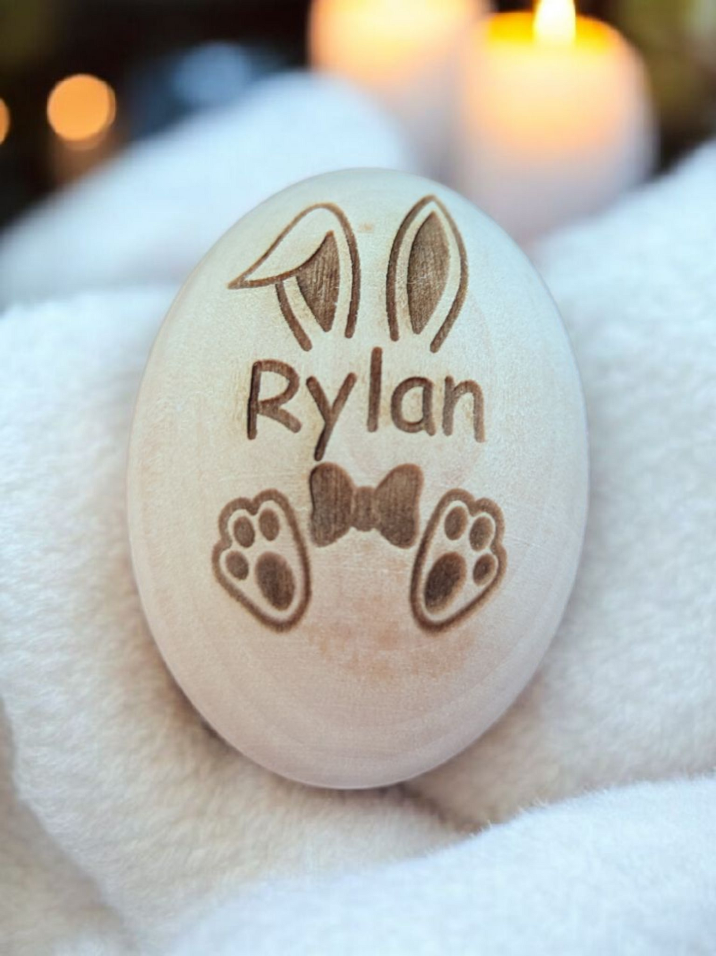 Custom Engraved Wood Easter Eggs