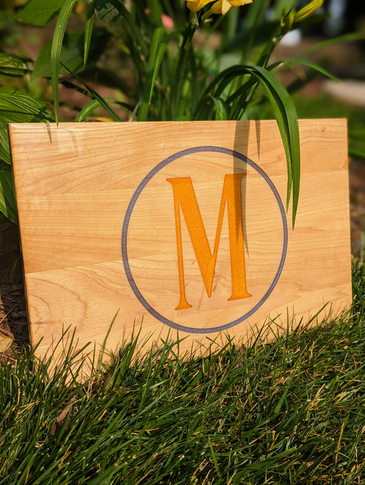 Custom Monogrammed Epoxy Resin Serving Board