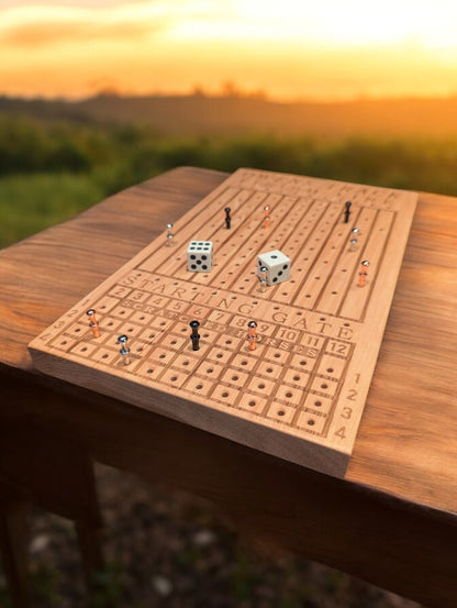 Custom Horse Racing Dice Board Game - Personalized, Wood, Family Fun Game