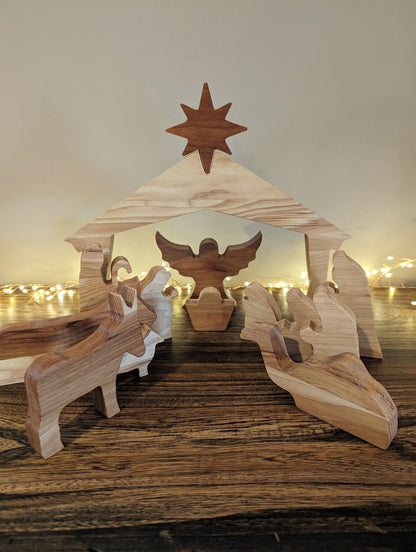 Custom Made Wood Nativity Scene