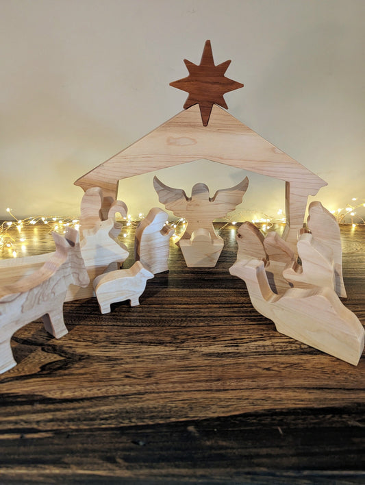 Custom Made Wood Nativity Scene