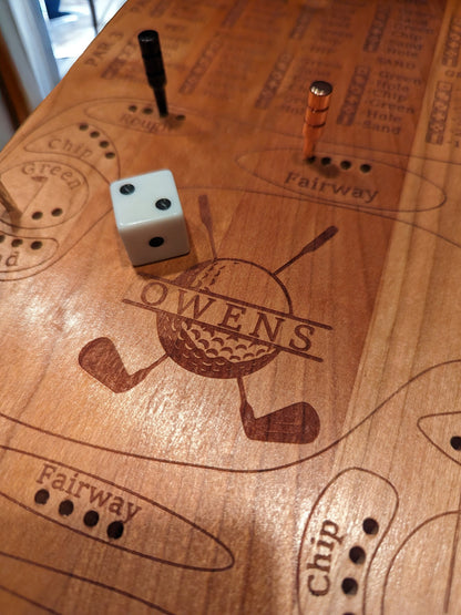 Custom Dice Golf Board Game - Personalized, Wood, Family Fun Game